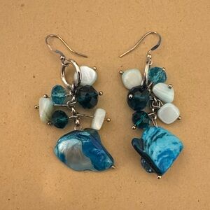 Blue and Silver Dangle Earrings